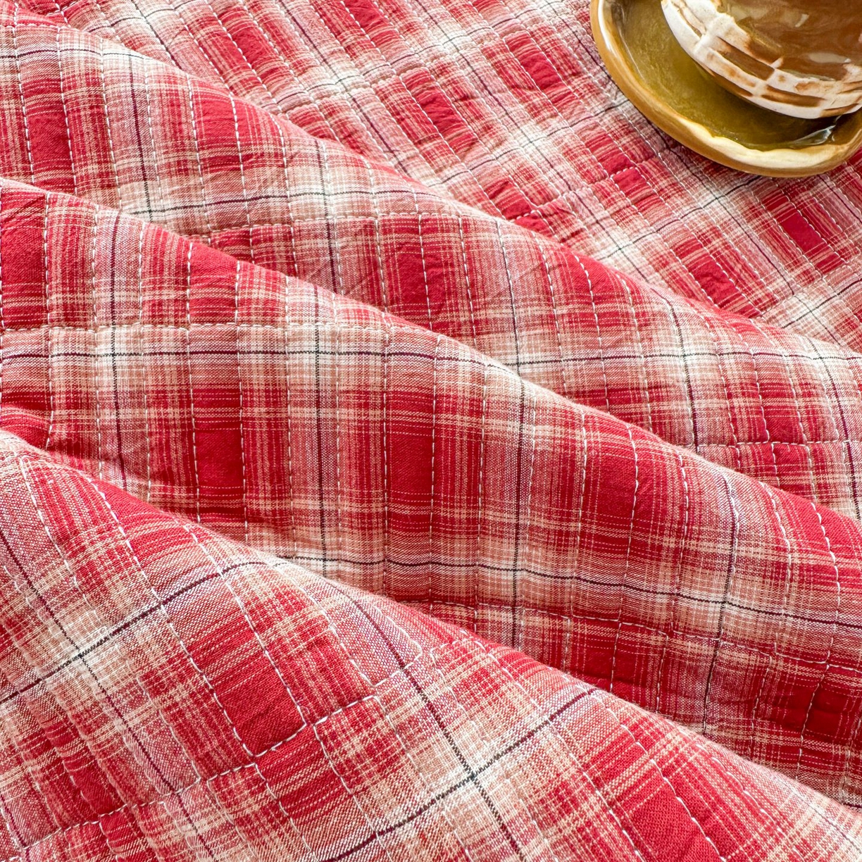 91家纺网 家纺一手货源 找家纺 （总）暖居 2026新款大尺寸全棉色织花边款榻榻米农村大炕盖