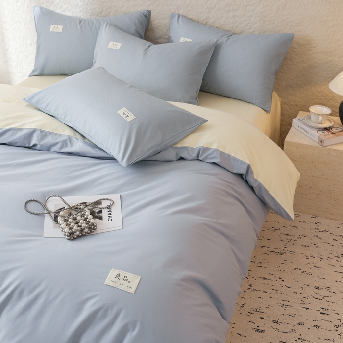 91家纺网 家纺一手货源 找家纺 （总）眠博士 2026新款轻奢简约全棉40支拼色四件套