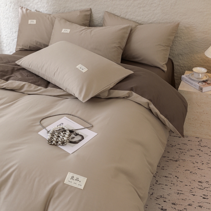 91家纺网 家纺一手货源 找家纺 （总）眠博士 2026新款轻奢简约全棉40支拼色四件套