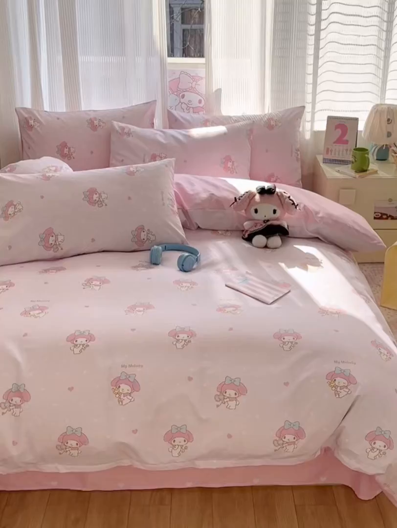 91家纺网 家纺一手货源 找家纺 （总）曼之夏 2026新款全棉三丽鸥正版授权卡通四件套