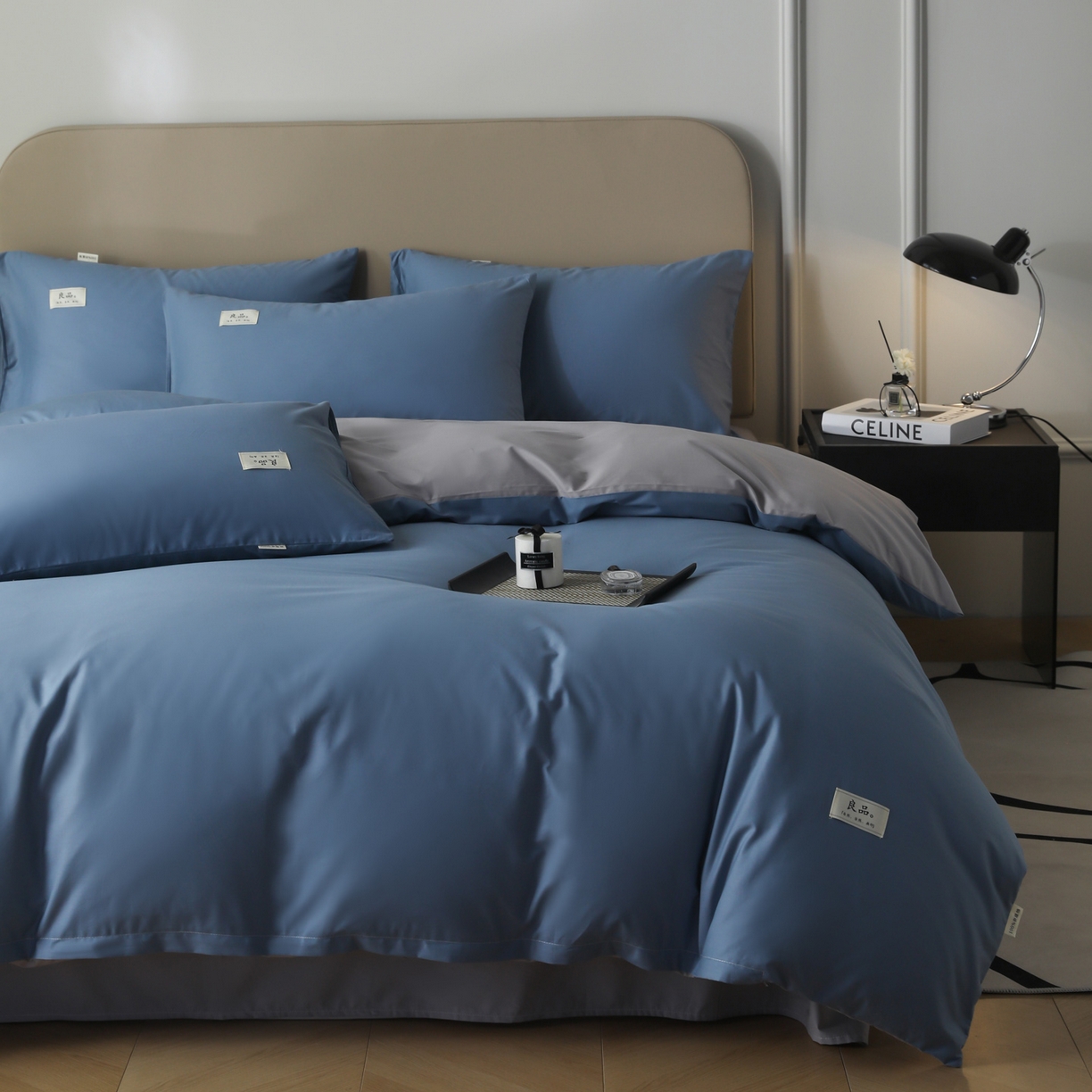 91家纺网 家纺一手货源 找家纺 （总）眠博士 2026新款轻奢简约全棉40支拼色四件套