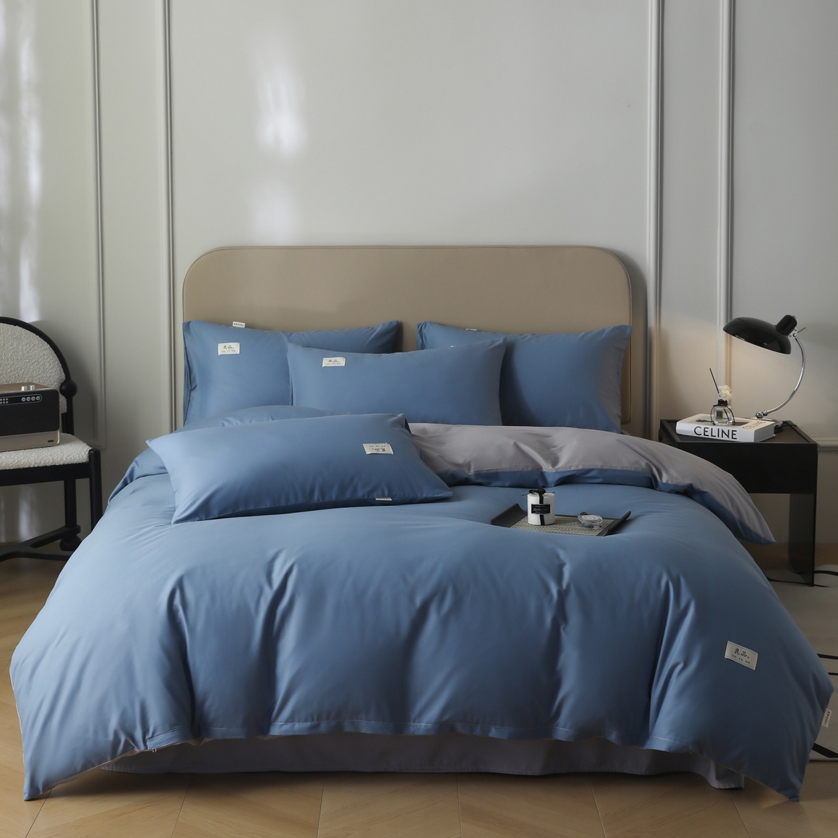 91家纺网 家纺一手货源 找家纺 （总）眠博士 2026新款轻奢简约全棉40支拼色四件套