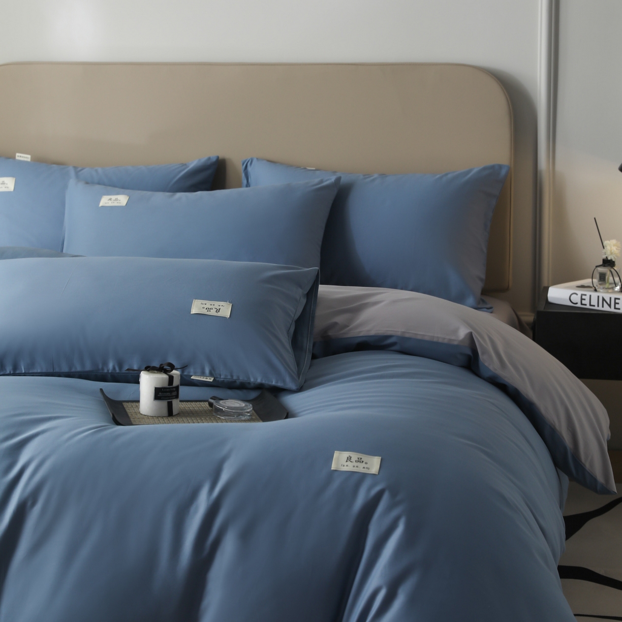 91家纺网 家纺一手货源 找家纺 （总）眠博士 2026新款轻奢简约全棉40支拼色四件套