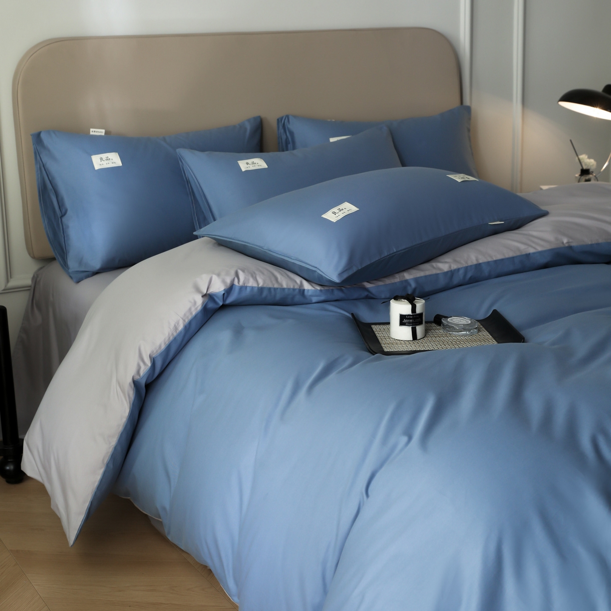 91家纺网 家纺一手货源 找家纺 （总）眠博士 2026新款轻奢简约全棉40支拼色四件套