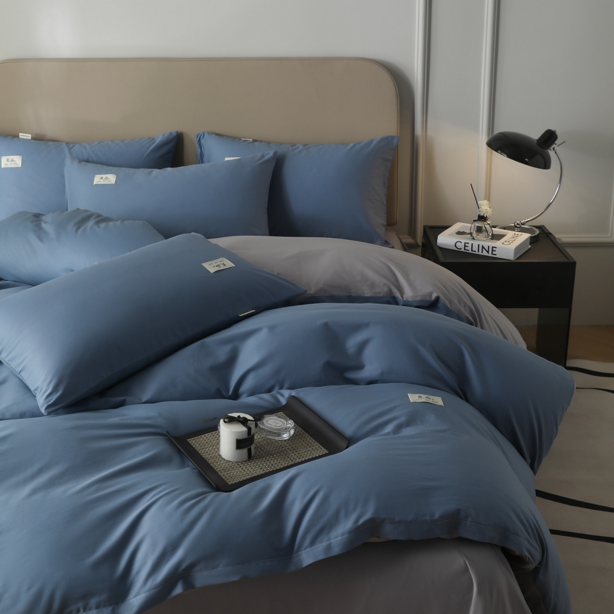 91家纺网 家纺一手货源 找家纺 （总）眠博士 2026新款轻奢简约全棉40支拼色四件套