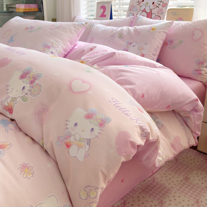 91家纺网 家纺一手货源 找家纺 （总）曼之夏 2026新款全棉三丽鸥正版授权卡通四件套