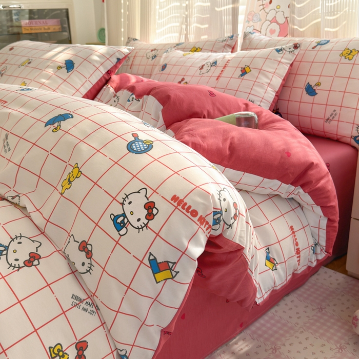 91家纺网 家纺一手货源 找家纺 （总）曼之夏 2026新款全棉三丽鸥正版授权卡通四件套