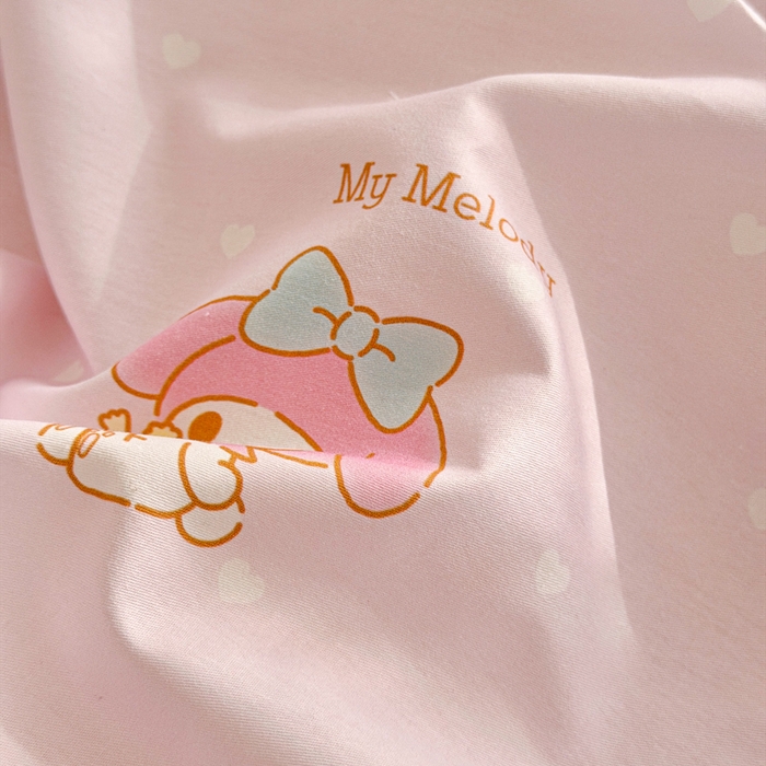 91家纺网 家纺一手货源 找家纺 曼之夏 2026新款全棉三丽鸥正版授权卡通四件套 波点美乐蒂