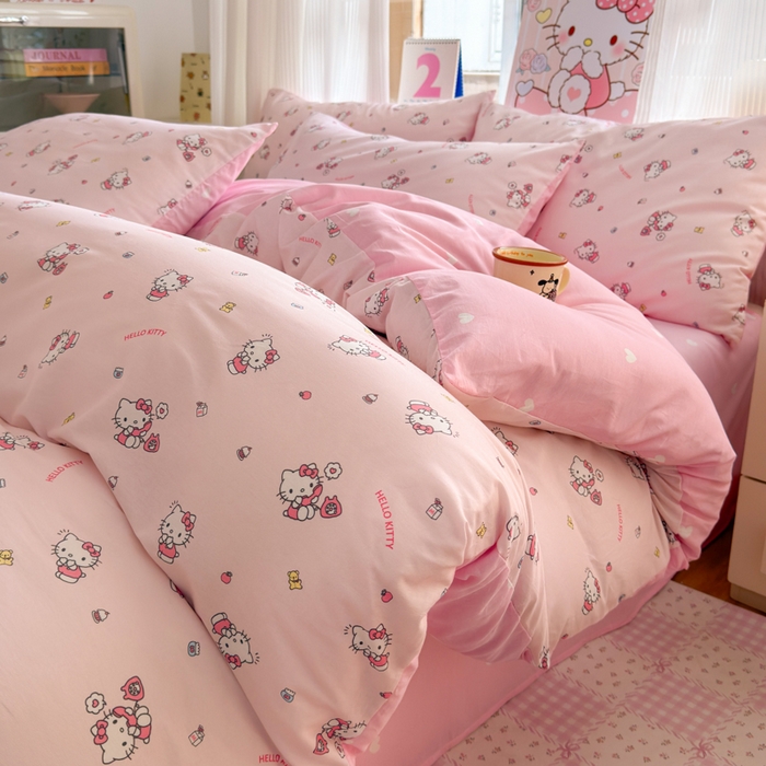 曼之夏 2026新款全棉三丽鸥正版授权卡通四件套 电话凯蒂