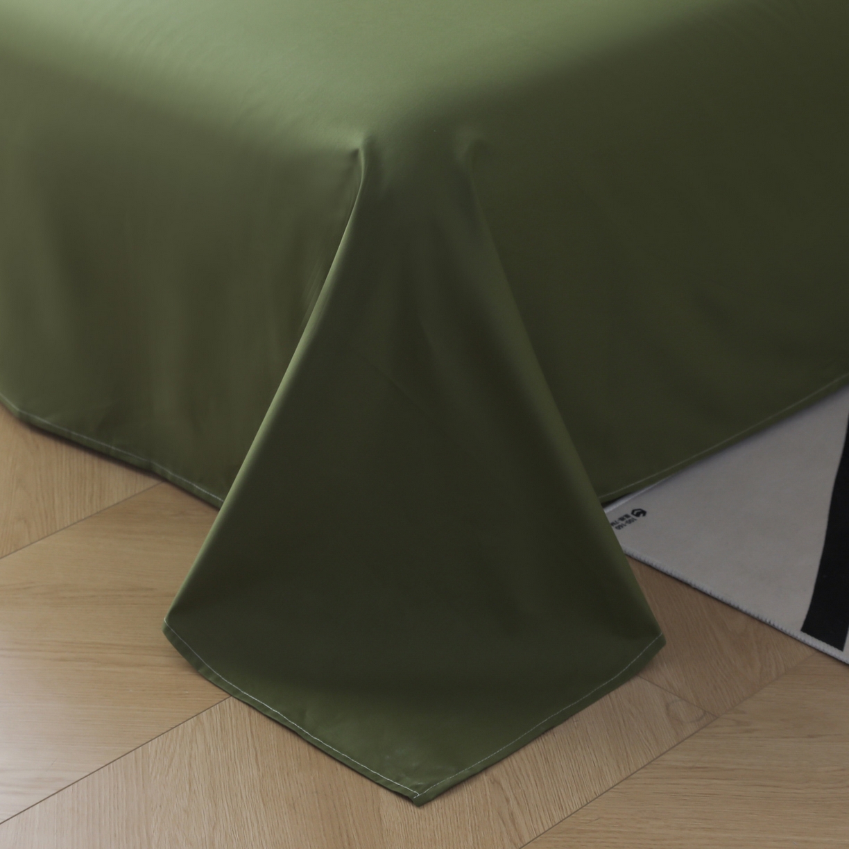 91家纺网 家纺一手货源 找家纺 眠博士 2026新款轻奢简约全棉40支拼色四件套 全棉拼色-浅绿+军绿