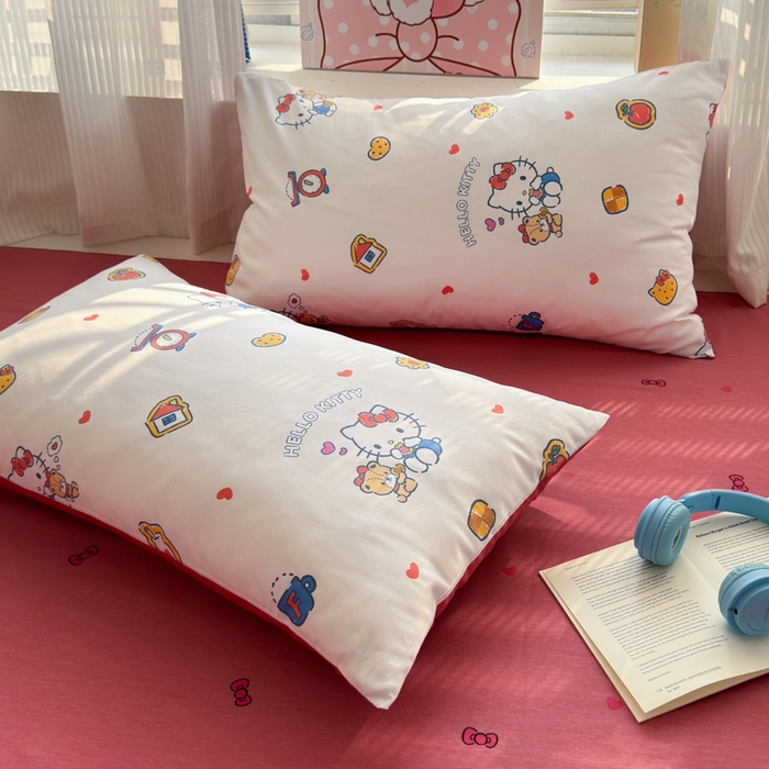 91家纺网 家纺一手货源 找家纺 曼之夏 2026新款全棉三丽鸥正版授权卡通四件套 凯蒂果果