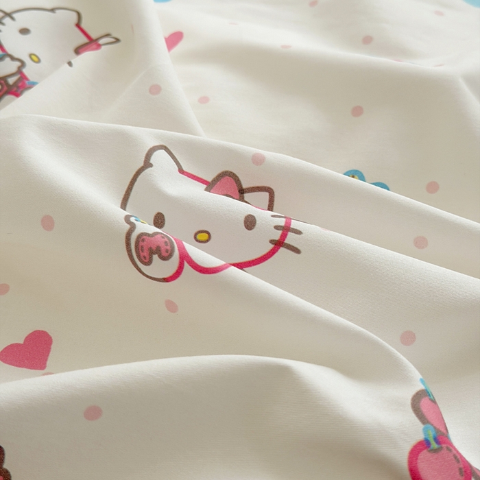 91家纺网 家纺一手货源 找家纺 曼之夏 2026新款全棉三丽鸥正版授权卡通四件套 甜甜凯蒂