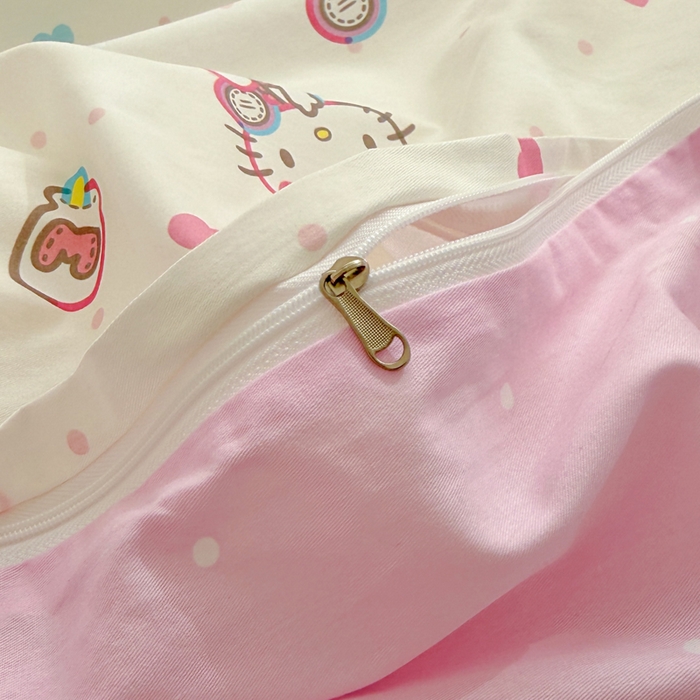 91家纺网 家纺一手货源 找家纺 曼之夏 2026新款全棉三丽鸥正版授权卡通四件套 甜甜凯蒂