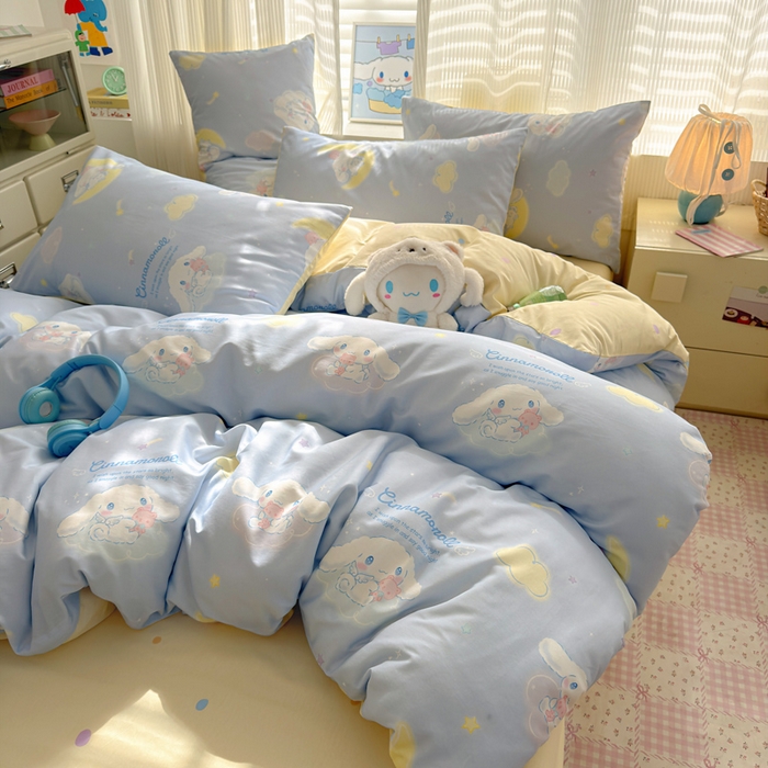 91家纺网 家纺一手货源 找家纺 曼之夏 2026新款全棉三丽鸥正版授权卡通四件套 晚安大耳狗