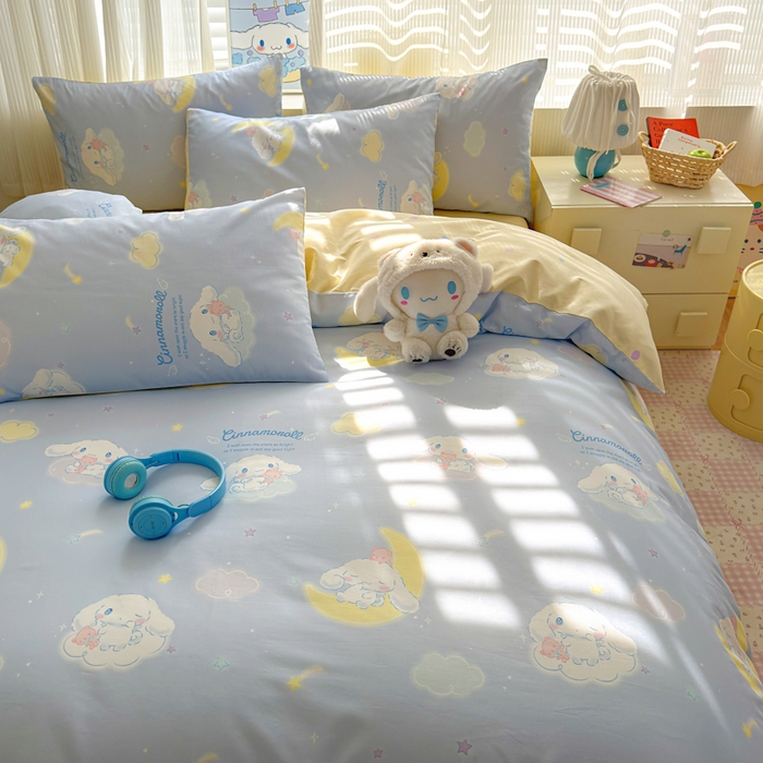 91家纺网 家纺一手货源 找家纺 曼之夏 2026新款全棉三丽鸥正版授权卡通四件套 晚安大耳狗