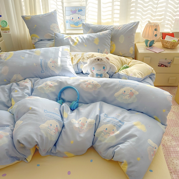 91家纺网 家纺一手货源 找家纺 曼之夏 2026新款全棉三丽鸥正版授权卡通四件套 晚安大耳狗