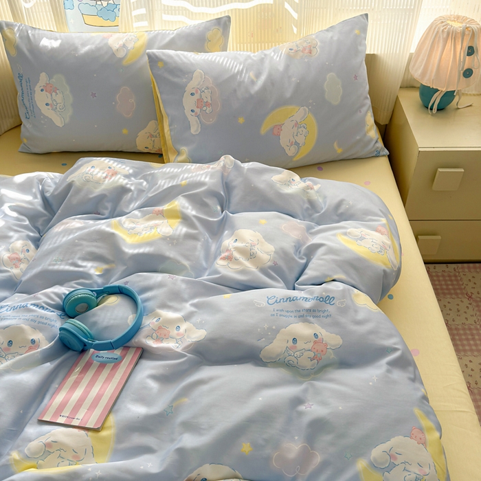 91家纺网 家纺一手货源 找家纺 曼之夏 2026新款全棉三丽鸥正版授权卡通四件套 晚安大耳狗