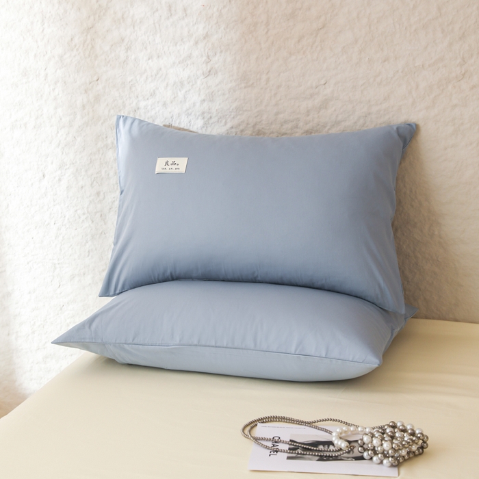 91家纺网 家纺一手货源 找家纺 眠博士 2026新款轻奢简约全棉40支拼色四件套 全棉拼色-浅蓝+浅黄