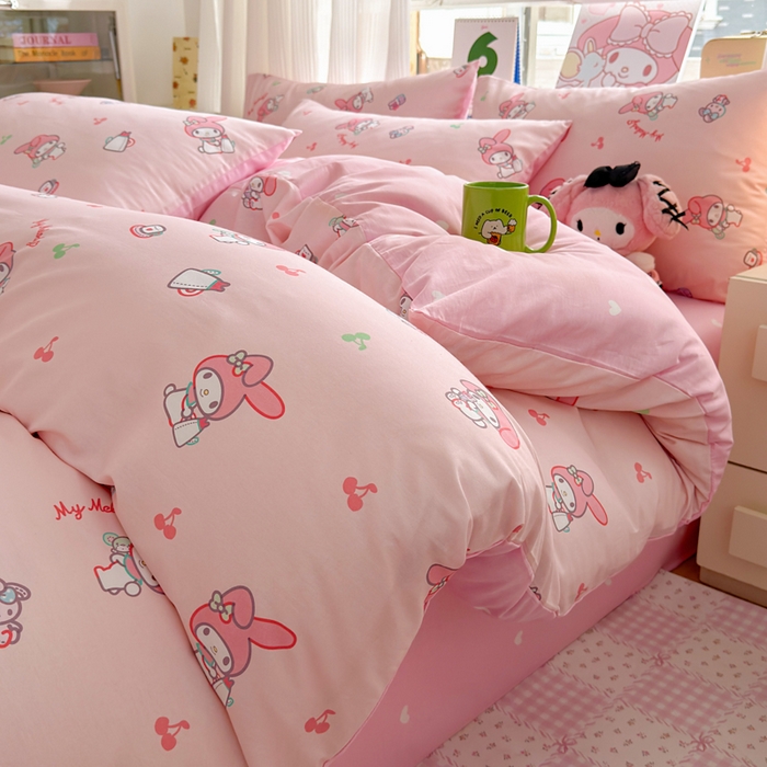 曼之夏 2026新款全棉三丽鸥正版授权卡通四件套 元气美乐蒂