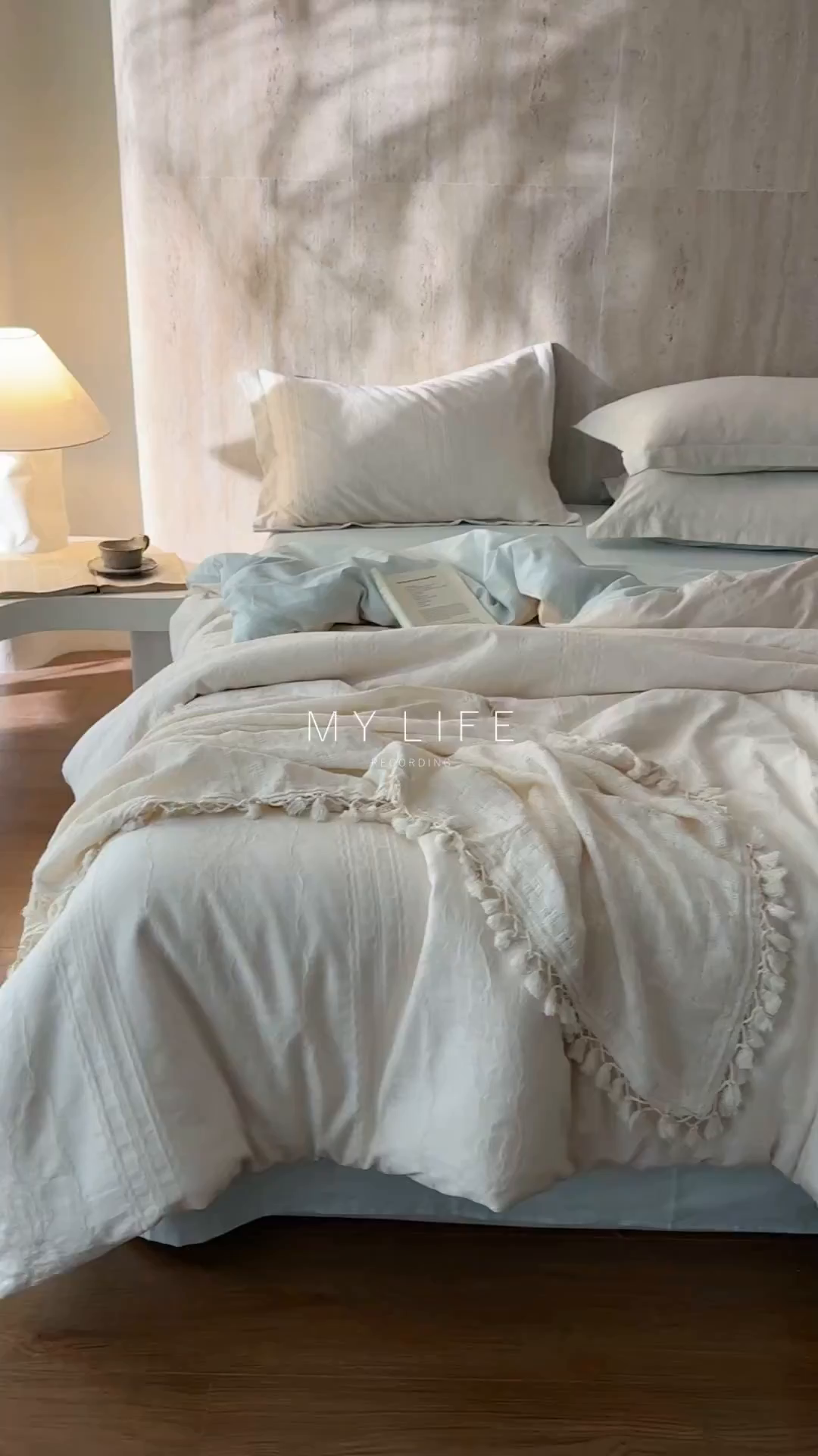 91家纺网 家纺一手货源 找家纺 爱思佳 2026新款A类全棉60s浮雕亮面提花系列四件套 花漾-蓝