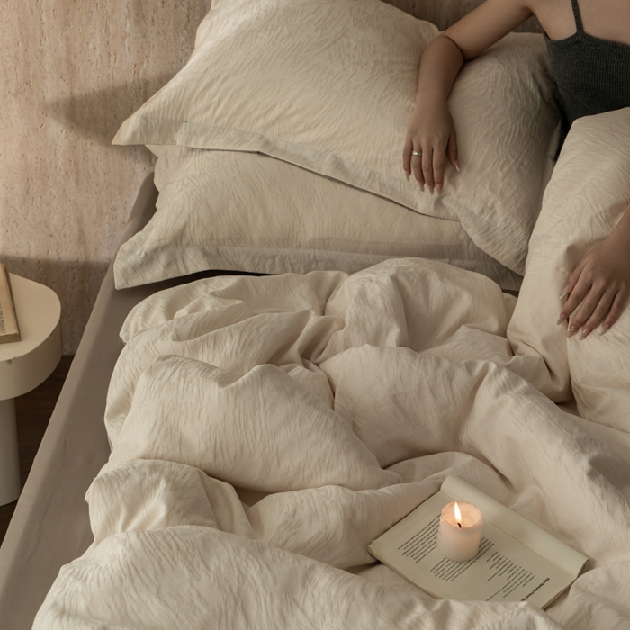 91家纺网 家纺一手货源 找家纺 爱思佳 2026新款A类全棉60s浮雕亮面提花系列四件套 克拉-灰