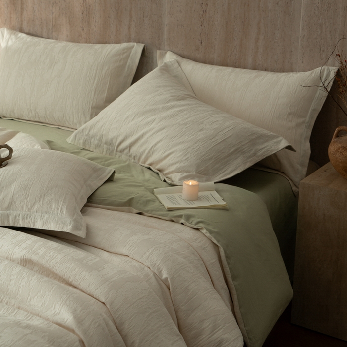 91家纺网 家纺一手货源 找家纺 爱思佳 2026新款A类全棉60s浮雕亮面提花系列四件套 里约-绿