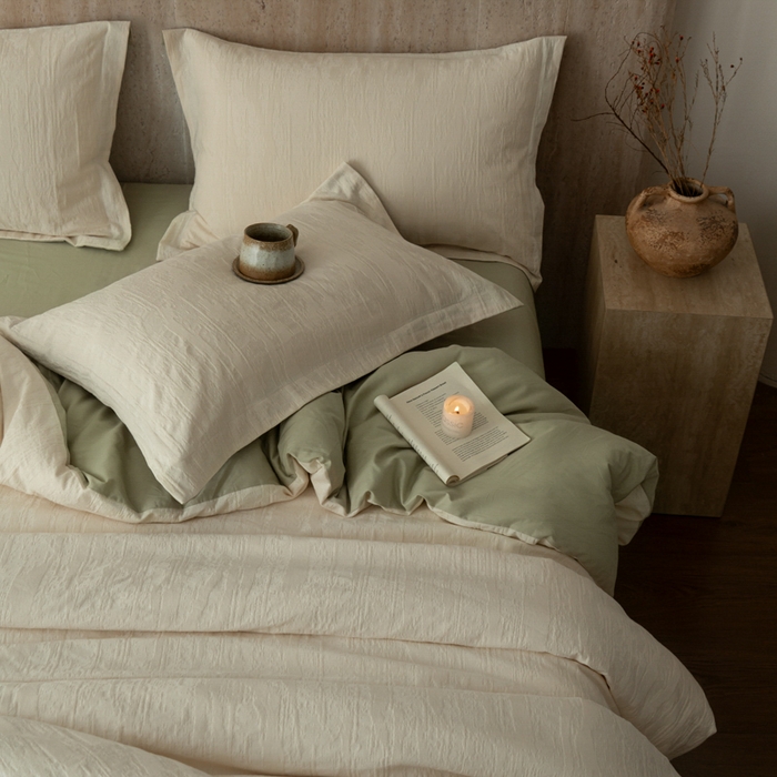 91家纺网 家纺一手货源 找家纺 爱思佳 2026新款A类全棉60s浮雕亮面提花系列四件套 里约-绿