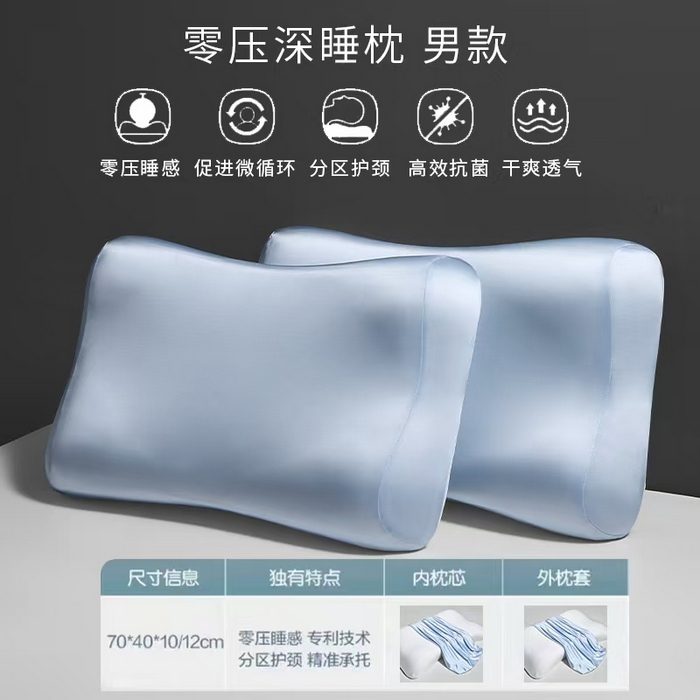 91家纺网 家纺一手货源 找家纺 云熙枕业 2026新款罗莱同款高档大牌同款生物基深睡枕酒店记忆枕枕芯枕头零压力慢回弹枕芯 蓝色