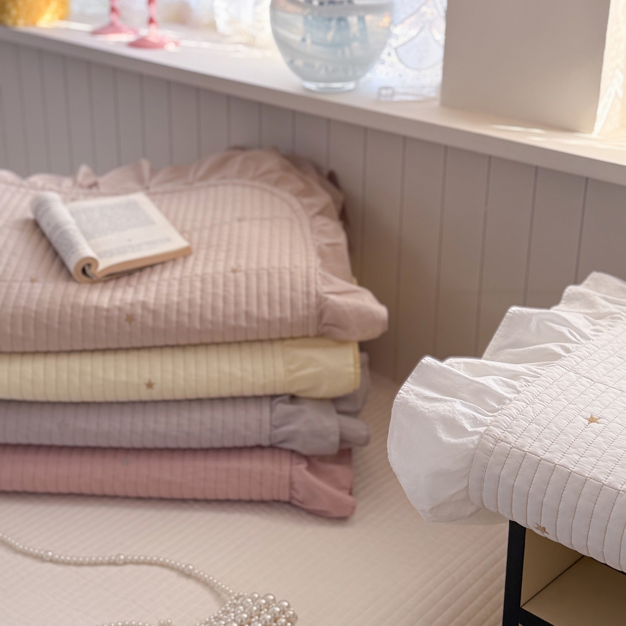 91家纺网 家纺一手货源 找家纺 琳可家居 2026新款双面60S全棉水洗棉刺绣床盖三件套可搭配同款夏被A类-星空间系列 组合