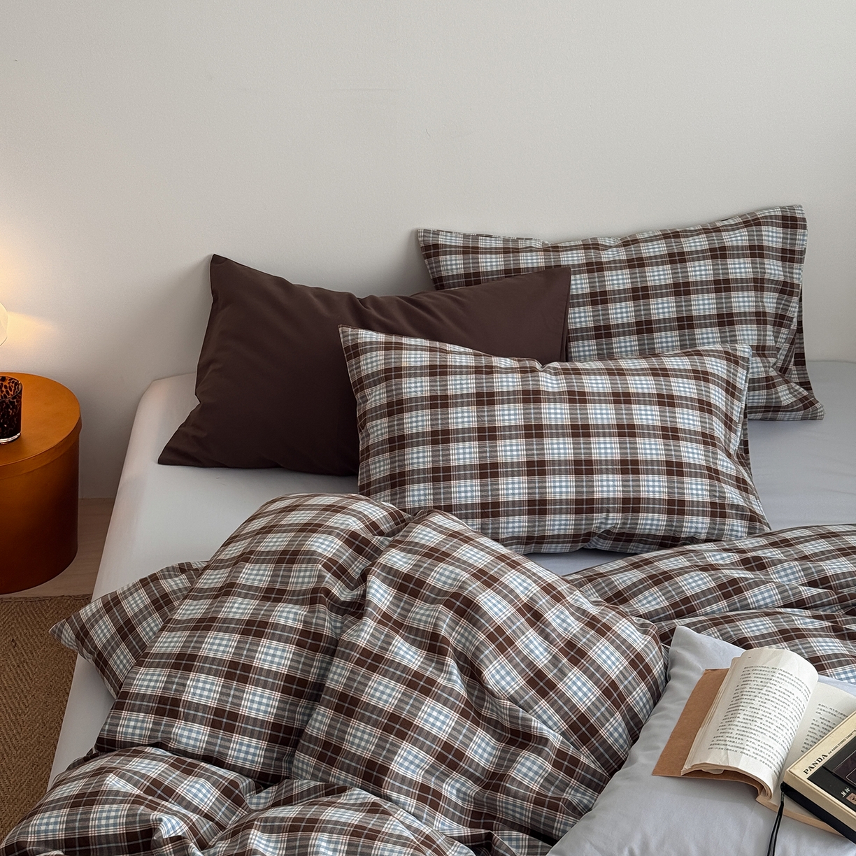 91家纺网 家纺一手货源 找家纺 （总）蜜宿 2026新款全棉色织水洗棉四件套-薄荷微光