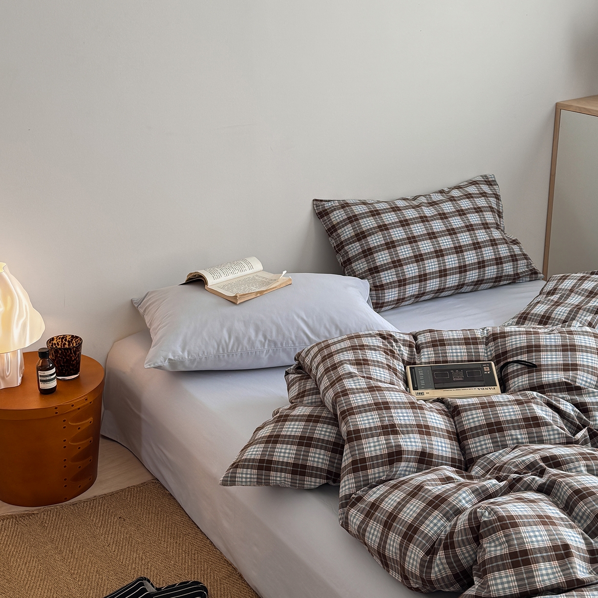 91家纺网 家纺一手货源 找家纺 （总）蜜宿 2026新款全棉色织水洗棉四件套-薄荷微光