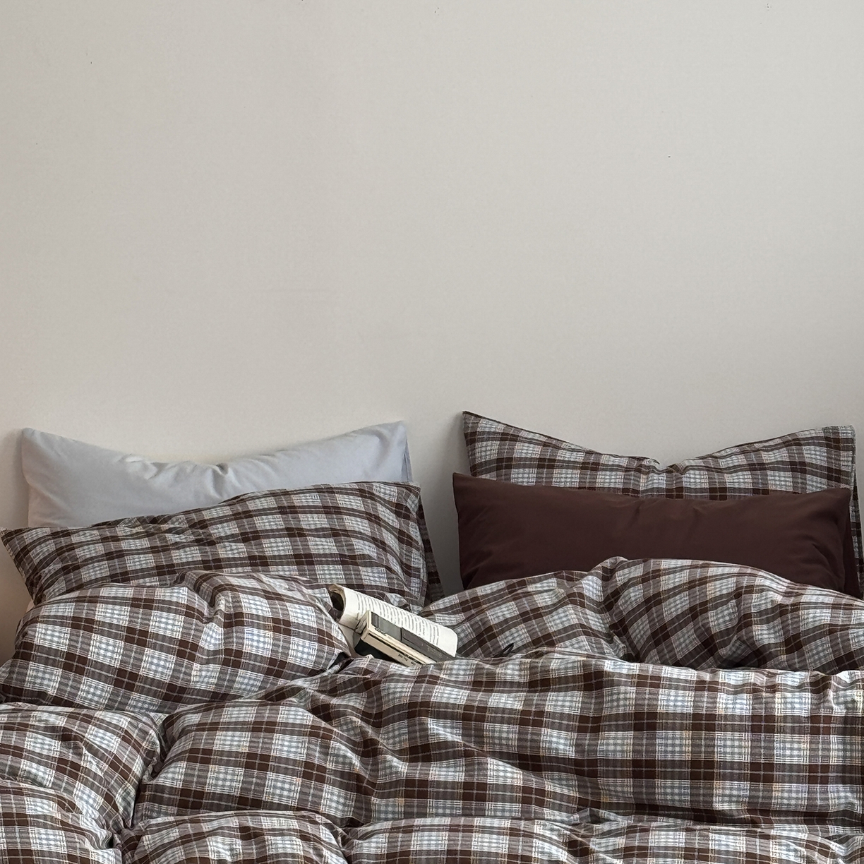 91家纺网 家纺一手货源 找家纺 （总）蜜宿 2026新款全棉色织水洗棉四件套-薄荷微光