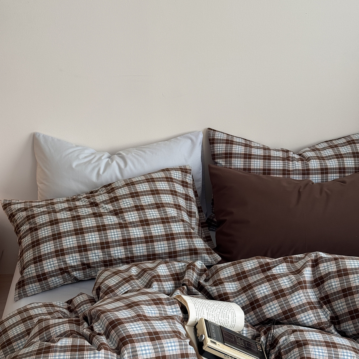 91家纺网 家纺一手货源 找家纺 （总）蜜宿 2026新款全棉色织水洗棉四件套-薄荷微光