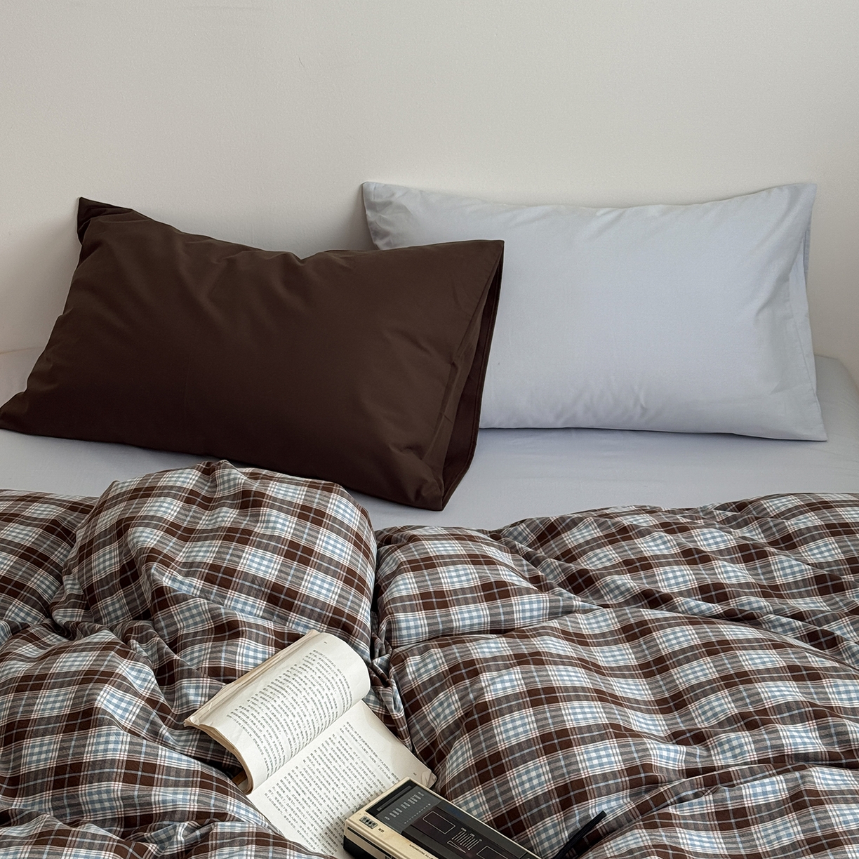 91家纺网 家纺一手货源 找家纺 （总）蜜宿 2026新款全棉色织水洗棉四件套-薄荷微光