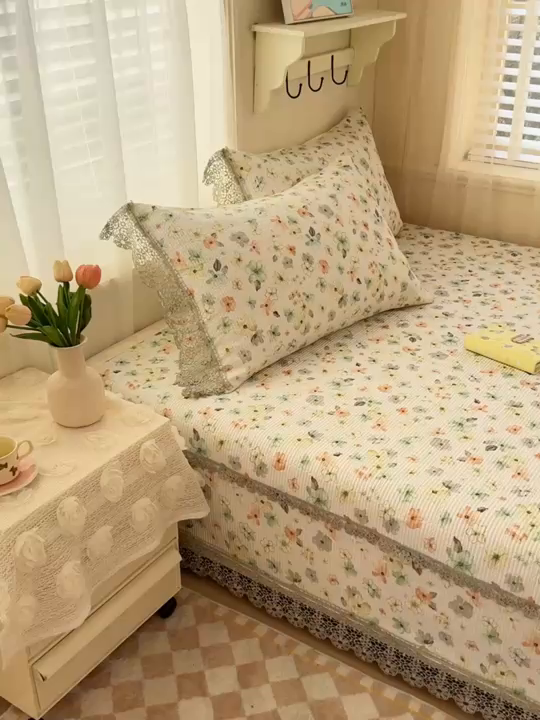 91家纺网 家纺一手货源 找家纺 （总）源舜家纺 2026新款莱赛尔天丝花边榻榻米炕盖