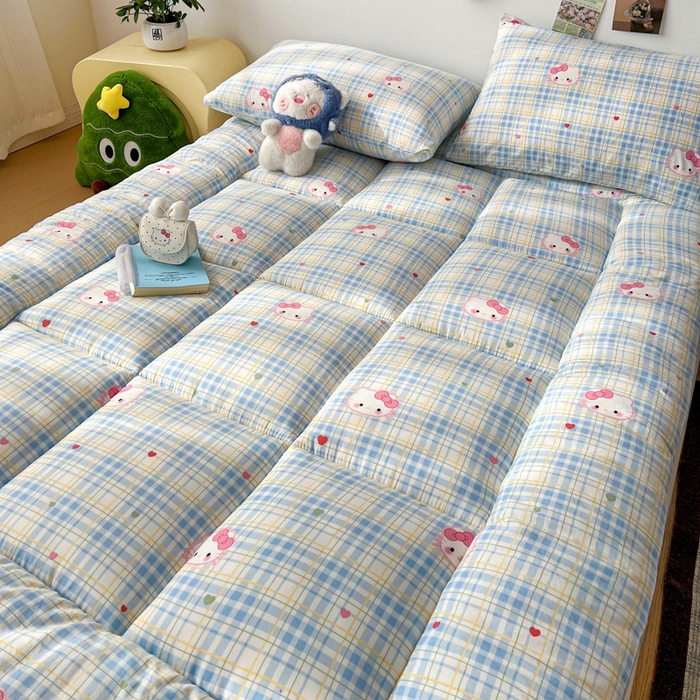 91家纺网 家纺一手货源 找家纺 艺菲阁家纺 2026新款水洗棉保暖亲肤床垫 宅妹kt