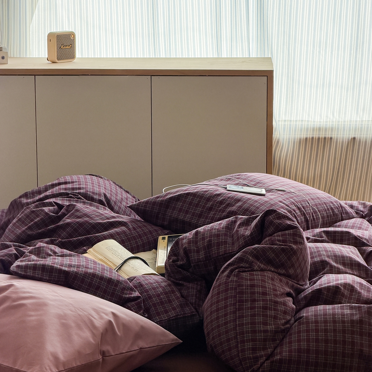 91家纺网 家纺一手货源 找家纺 （总）蜜宿 2026新款全棉色织水洗棉四件套-岛上旧梦