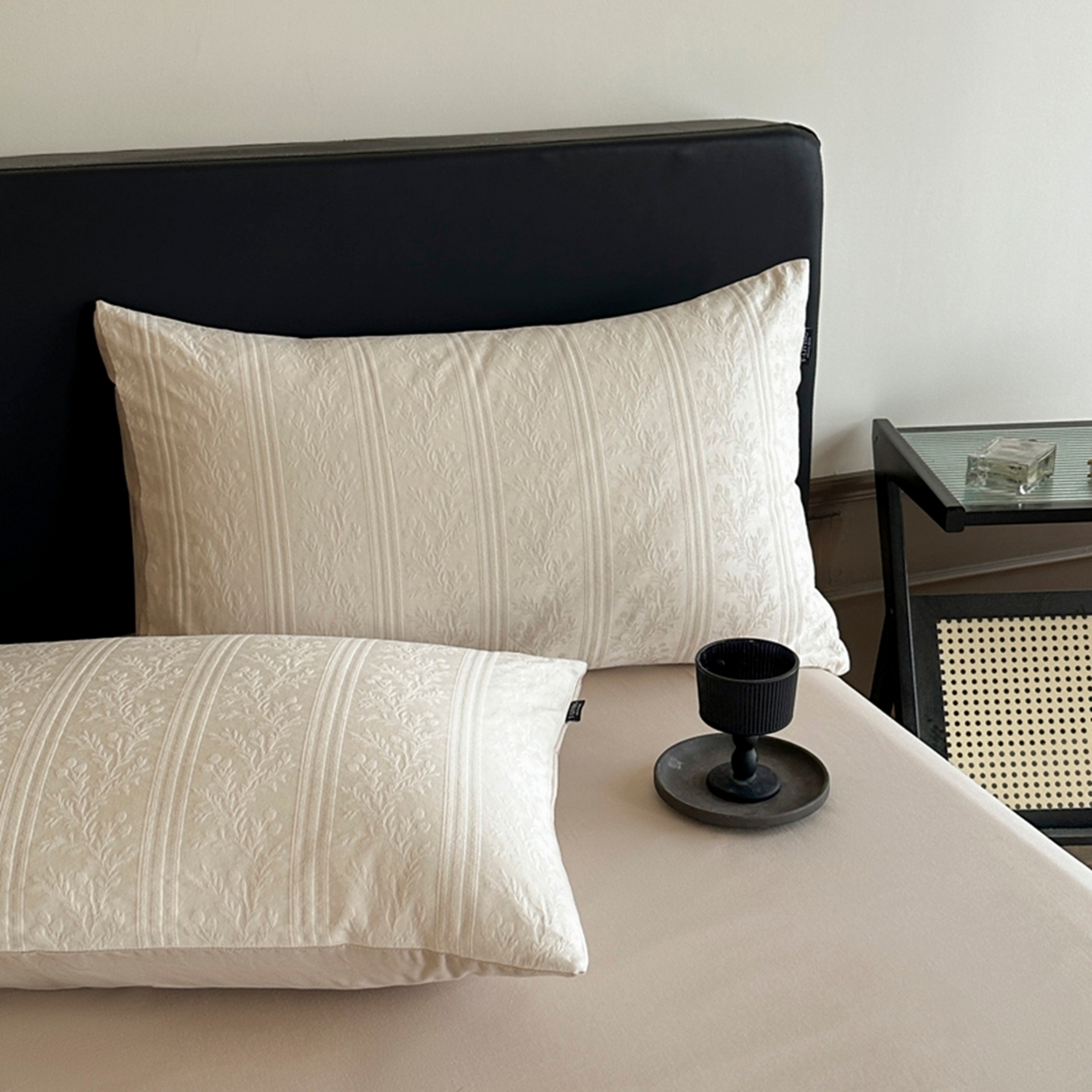 91家纺网 家纺一手货源 找家纺 宜代光年 2026新款厚织全棉大提花系列单被套 森蔓-奶白