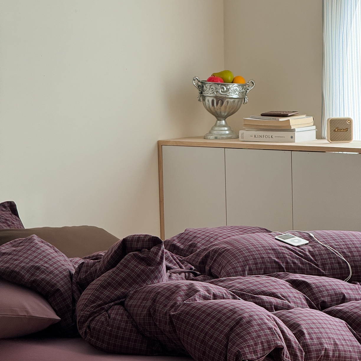 91家纺网 家纺一手货源 找家纺 蜜宿 2026新款全棉色织水洗棉四件套-玫瑰情书 玫瑰情书（枕套格纹）