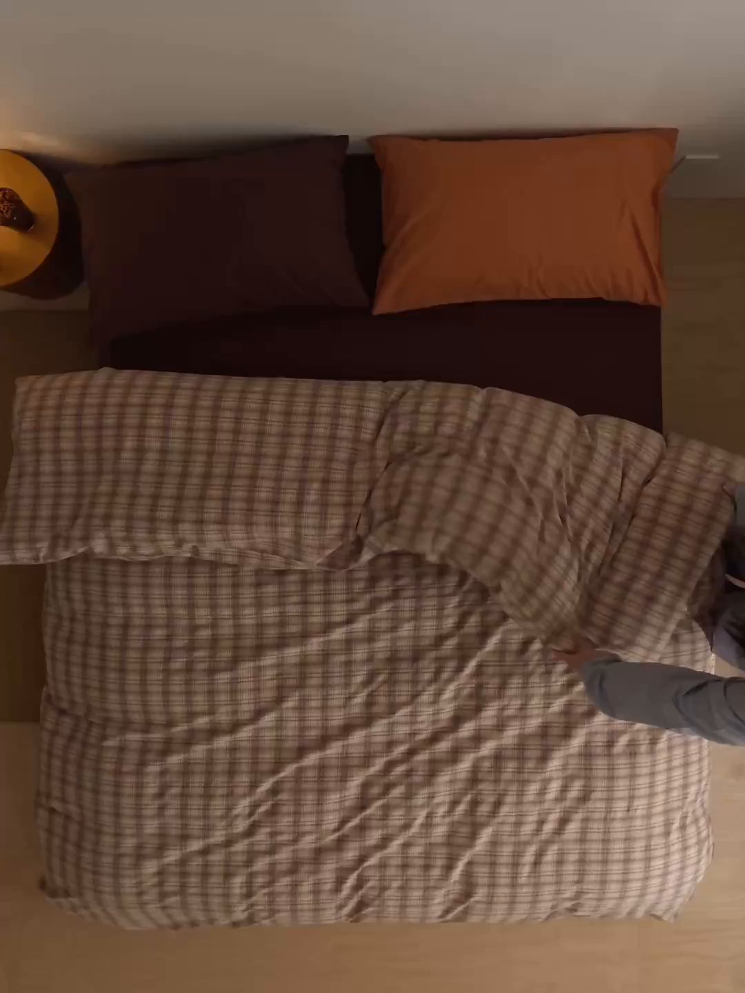 91家纺网 家纺一手货源 找家纺 （总）蜜宿 2026新款全棉色织水洗棉四件套-美拉德棕