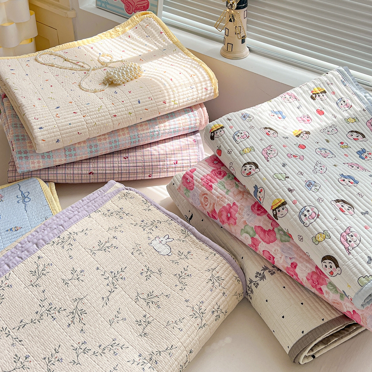 91家纺网 家纺一手货源 找家纺 优选 2026新款木棉印花床盖三件套 组合