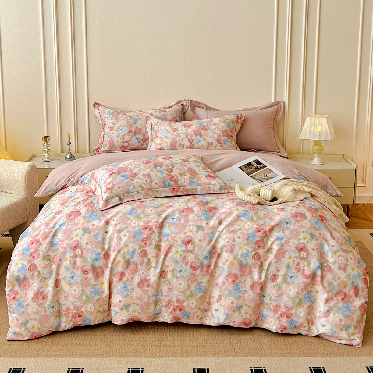 91家纺网 家纺一手货源 找家纺 （总）朵希曼 2026新款全棉云感生态磨毛数码印花系列四件套