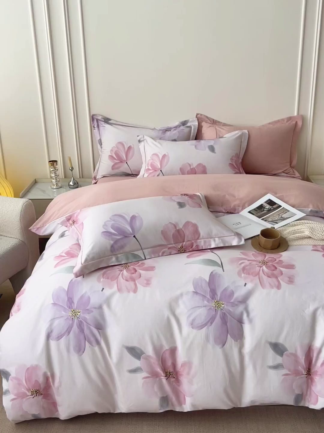 91家纺网 家纺一手货源 找家纺 朵希曼 2026新款全棉云感生态磨毛数码印花系列四件套 茶言妙语