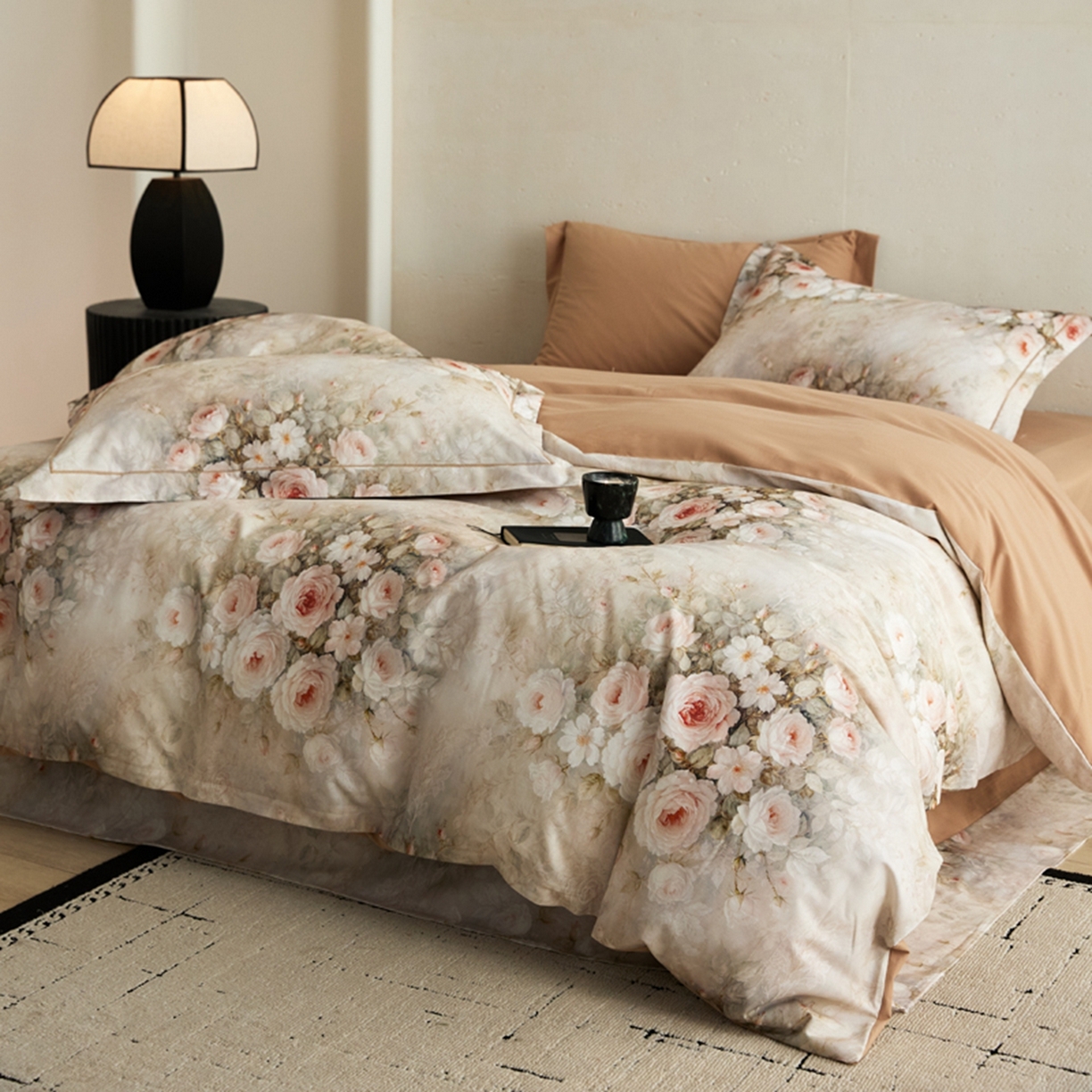 91家纺网 家纺一手货源 找家纺 朵希曼 2026新款全棉生态磨毛数码印花系列四件套 满堂香