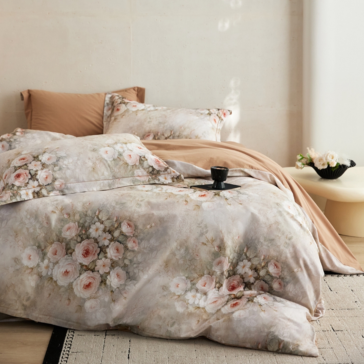 91家纺网 家纺一手货源 找家纺 朵希曼 2026新款全棉生态磨毛数码印花系列四件套 满堂香