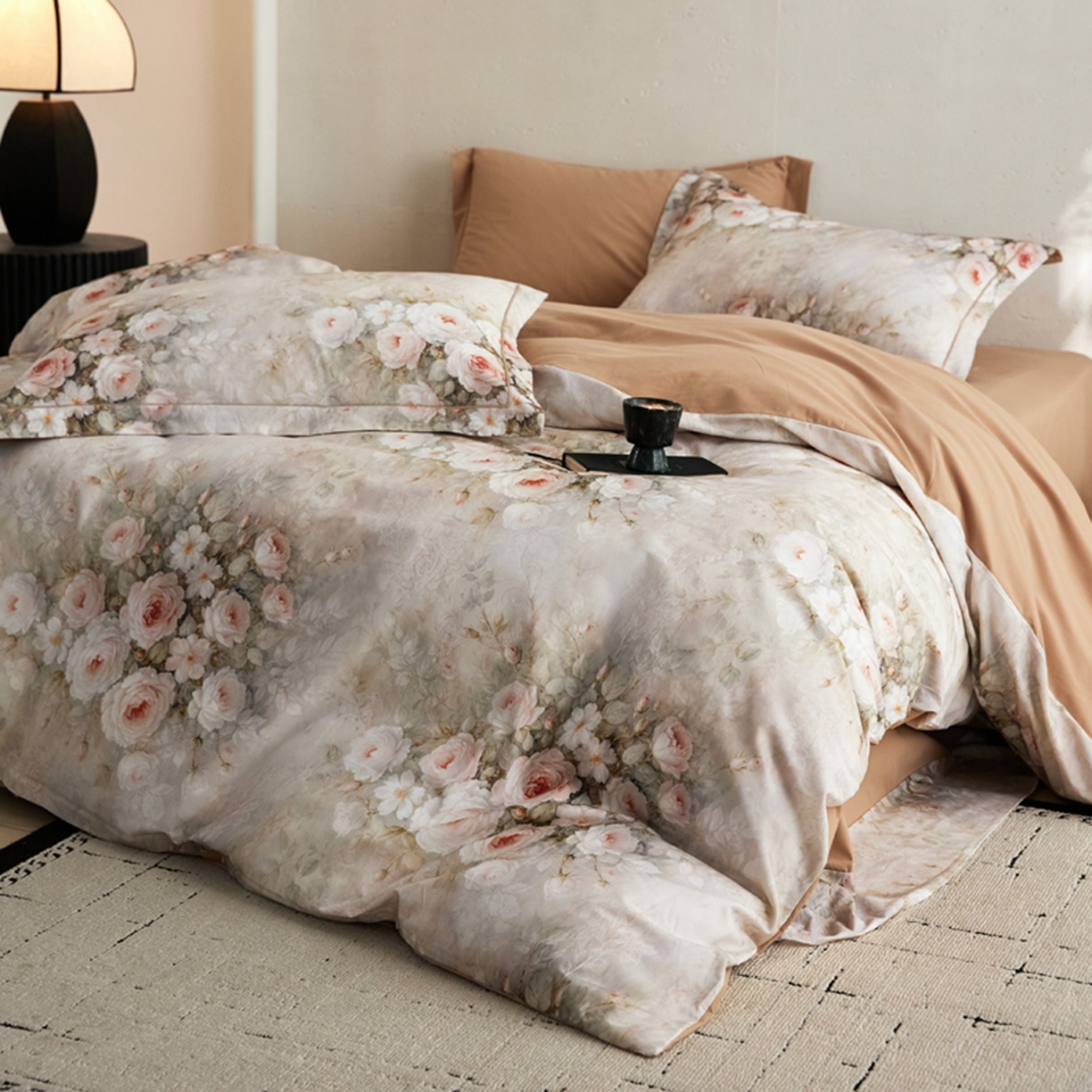 91家纺网 家纺一手货源 找家纺 朵希曼 2026新款全棉生态磨毛数码印花系列四件套 满堂香