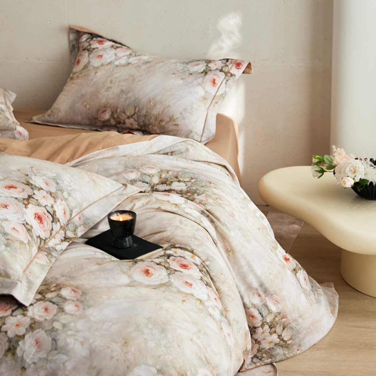 91家纺网 家纺一手货源 找家纺 朵希曼 2026新款全棉生态磨毛数码印花系列四件套 满堂香