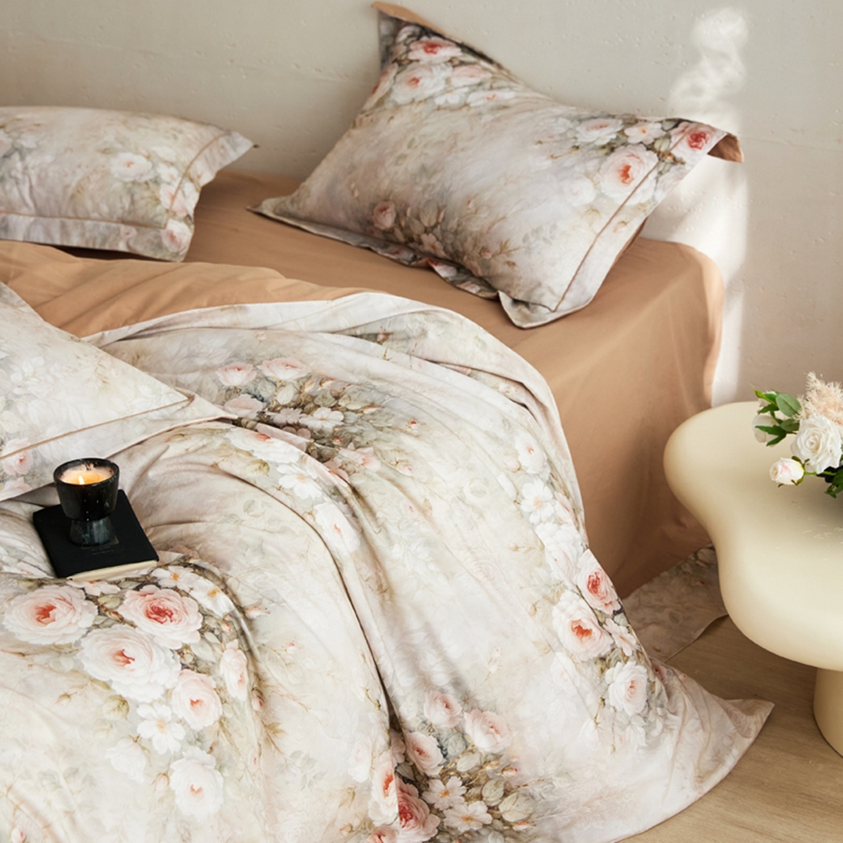 91家纺网 家纺一手货源 找家纺 朵希曼 2026新款全棉生态磨毛数码印花系列四件套 满堂香