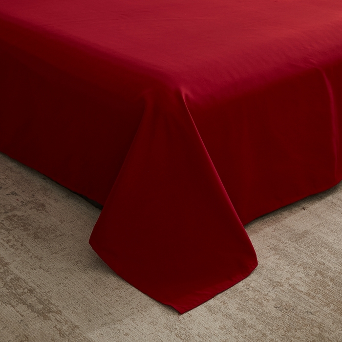 91家纺网 家纺一手货源 找家纺 啊雅家居 2026新款ins简约纯色磨毛系列单床单 大红