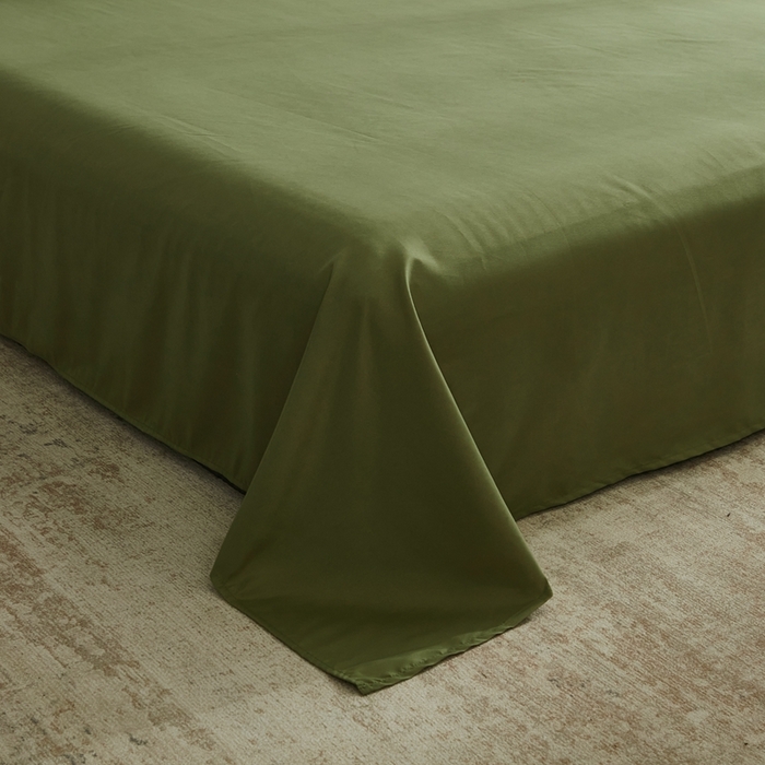 91家纺网 家纺一手货源 找家纺 啊雅家居 2026新款ins简约纯色磨毛系列单床单 草绿